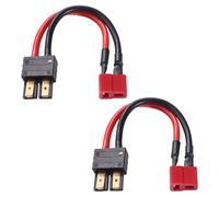 Lyeteung 2 Pièces T-Plug à Compatible avec Traxxas Adaptateur, Compatible avec TRX Mâle à Deans T Femelle, avec Fil de Silicium 10cm 14AWG, pour Batterie LiPo RC