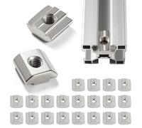 Lyeteung 20 Pièces 30 Série M6 Écrou à Glissière en T, T-Fente Écrou de Tête de Marteau, Écrous Carrés en T, pour Fente de 8 mm 3030 3060 6060 Profil D'Extrusion en Aluminium