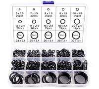 Lyeteung 260 Pièces 15 Tailles Kit O Ring Joints D'étanchéité, Assortiment Joint Torique en Caoutchouc Nitrile, Noir