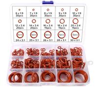 Lyeteung 260 Pièces 15 Tailles Kit O Ring Joints D'étanchéité, Assortiment Joint Torique en Silicone Rouge