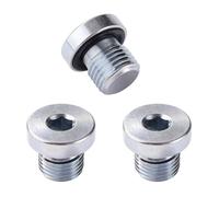 Lyeteung 3 Pièces G1/4 Interne Hex Raccord Bouchon, Bouchons d'étanchéité en Acier au Carbone, avec Joint en Caoutchouc, pour Étanchéité de Conduite