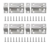 Lyeteung 4 Pièces 49mm Targette de Porte, Boulons de Verrouillage de Porte Coulissants, Targette en Acier Inoxydable, avec Vis, pour Salle de Bain Chambre à Coucher Toilettes