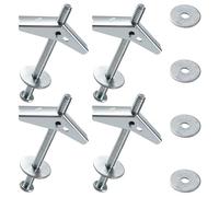 Lyeteung 4 Set 1/4" Fixations Ancrages à Bascule, Boulon à Bascule à Ressort à Ailettes, Kit D'assortiment de Boulons à Bascule, avec Rondelles, pour Plaques de Plâtre