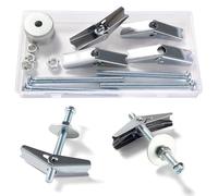 Lyeteung 4 Set M6 Fixations Ancrages à Bascule, Boulon à Bascule à Ressort à Ailettes, Kit D'assortiment de Boulons à Bascule, avec Écrous Hexagonaux, Rondelles, pour Plaques de Plâtre