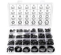 Lyeteung 480 Pièces 24 Tailles Kit O Ring Joints D'étanchéité, Assortiment Joint Torique en Caoutchouc Nitrile, Joints Toriques D'étanchéité, pour Plomberie et Réparation de Véhicules, Noir