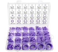 Lyeteung 480 Pièces 24 Tailles Kit O Ring Joints D'étanchéité, Assortiment Joint Torique en Silicone Violet