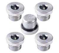 Lyeteung 5 Pièces G3/8 Interne Hex Raccord Bouchon, Bouchons d'étanchéité en Acier au Carbone, avec Joint en Caoutchouc, pour Étanchéité de Conduite
