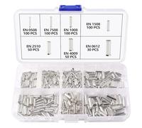 Lyeteung 530 Pièces Kit Embouts de Câble, Virole Fil Non Isolée, Terminaison à Sertir, Embouts de Câble en Cuivre, pour Projets Électriques, AWG 22-10