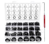Lyeteung 600 Pièces 24 Tailles Kit O Ring Joints D'étanchéité, Assortiment Joint Torique en Caoutchouc Nitrile avec Pics et Crochets à Double Tête, pour Réparation de Véhicules, Noir