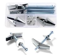 Lyeteung 7 Set M5 Fixations Ancrages à Bascule, Boulon à Bascule à Ressort à Ailettes, Kit D'assortiment de Boulons à Bascule, avec Écrous Hexagonaux, Rondelles, pour Plaques de Plâtre