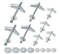 Lyeteung 8 Set 3 tailles 1/8 ", 3/16 ", 1/4" Fixations Ancrages à Bascule, Boulon à Bascule à Ressort à Ailettes, Kit D'assortiment de Boulons à Bascule, avec Rondelles, pour Plaques de Plâtre