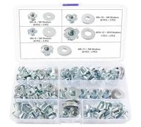 Lyeteung 85 Pièces M4/M5/M6/M8/M10 Écrous en T à Dents Kit, Ecrous en T 4 Griffes, T-Nuts Inserts Filetés, avec 22 Pièces Rondelles, pour Bois, Armoire, Meubles