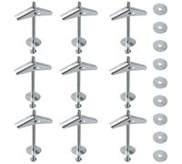 Lyeteung 9 Set 3/16" Fixations Ancrages à Bascule, Boulon à Bascule à Ressort à Ailettes, Kit D'assortiment de Boulons à Bascule, avec Rondelles, pour Plaques de Plâtre