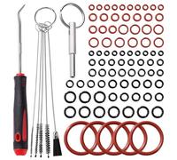 Lyeteung 92 Pièces Kit de Joints Toriques Machines à Café, Soupape de Support O-rings Silicone, avec Clé à Tête Ovale Brosse de Nettoyage Pic et Crochet, Compatible avec Philips Saeco Spidem Gaggia