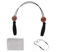 Lyeteung Cordon Lunettes de Sport, Retenue de Lunettes Réglables, Sans Queue Cordons à Lunettes, avec Chiffon à Lunettes, pour Lunettes de Soleil, Lunettes de Lecture, Style Basket