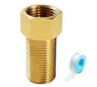 Lyeteung G1/2 Femelle vers G1/2 Mâle Raccord de Tuyau D'extension en Laiton, Adaptateur de Tuyau Hexagonal, Tuyau D'extension Hexagonal en Laiton, avec Ruban, pour Raccord de Tuyau, Longueur 50mm