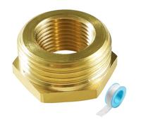 Lyeteung Réducteur en Laiton G3/4 Mâle vers G3/8 Femelle, Laiton Réduction Raccord Fileté, Réduction Adaptateur Hexagonal Raccord en Laiton avec Ruban de Matière Première, pour Tuyau