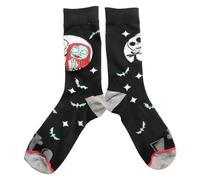 LYF STILE Chaussettes fantaisie Jack Skellington L'Étrange Noël de Monsieur Jack - Mélange de coton - Cadeau de Noël - Pour homme et femme - Taille 38-45 - 1 paire, Jack & Sally, taille unique