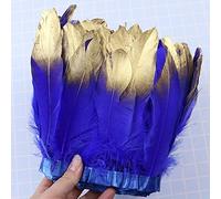 LYFANG Plumes d'oie dorées - 2 m - Pour la couture de vêtements - 15 à 20 cm - Accessoires de robe de mariée - Décoration - Bricolage