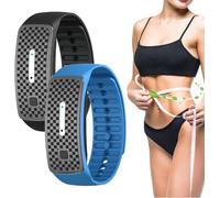 Lyfanog Bracelet Detox Bracelet Lyfanoe Bracelet Lyfanoe Brûleur de Graisse Montre Ultrasonique Brûleur de Graisse Bracelet Réglable en Silicone pour Homme Femme (Noir + Bleu)