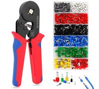 Lyfeesis Pince a Sertir avec 1200 Pièces, Pince a Sertir Cosse Electrique, Pince Sertir Cosse, Cosses Electriques, Cosse Electrique a Sertir, Pinces à Sertir pour 0.25-10 mm²(Awg 23-7)