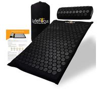 LyfeFocus Ensemble tapis d'acupression et oreiller avec sac de voyage - Tapis de massage d'acupuncture rembourré pour soulager les douleurs du dos, du cou et des épaules - Soulage les tensions