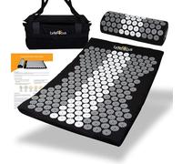 LyfeFocus Ensemble tapis d'acupression et oreiller avec sac de voyage - Tapis de massage d'acupuncture rembourré pour soulager les douleurs du dos, du cou et des épaules - Soulage les tensions