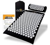 LyfeFocus Ensemble Tapis d'Acupression & Oreiller avec Sac - Tapis de Massage Rembourré pour Soulager le Dos, le Cou & les Épaules - Réduit la Tension Musculaire & le Stress.