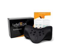 LyfeFocus Étireur de cou avec chaleur pour douleurs du dos et du cou - Correcteur de posture avec nœuds fermes conçus pour soulager les tensions musculaires (noir, pas de chaleur)