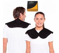 LyfeFocus Pack de gel chaud et froid réutilisable pour soulager les douleurs du cou et des épaules - micro-ondable et congelable - Coussin chauffant pour tensions musculaires - (Noir) Housse