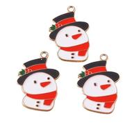 LYFHJD 10 pièces Breloques de noël pendentifs de Breloques de Bonhomme de Neige pour la Fabrication de Collier Bricolage Cadeaux de Noël Fournitures Artisanales, comme sur la Photo, en métal, sans