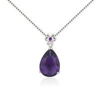 LYFHJD 2 Carats Amethyst Femmes Natural Purple Gemstone 45cm Collier Bijoux Pendants Cadeaux fabriqués en Chine