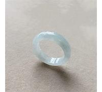 LYFHJD Bague en Jade Bague en Jadeite Birmane Naturelle Bijoux Bague Blanche émeraude pour Hommes et Femmes Bague en Jade Bijoux Fins (Couleur : Blanc, Taille : 19mm)