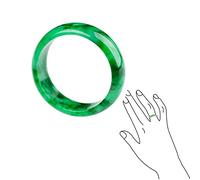 LYFHJD Bague en Jade Vert Naturel, amulette de Jade Chinois, Bijoux de Mode, Artisanat sculpté à la Main, Cadeaux artisanaux pour Femmes et Hommes (Couleur : Vert, Taille : 19 mm)