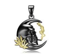 LYFHJD Pendent Butterfly Skull Scream Scream Black Wings Chain Collier for Girl Women Jewelry