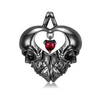 LYFHJD Pendent Butterfly Skull Scream Scream Black Wings Chain Collier for Girl Women Jewelry