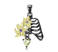 LYFHJD Pendent Butterfly Skull Scream Scream Black Wings Chain Collier for Girl Women Jewelry
