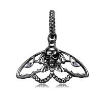 LYFHJD Pendent Butterfly Skull Scream Scream Black Wings Chain Collier for Girl Women Jewelry