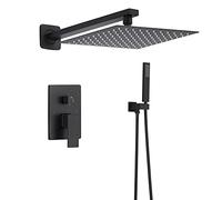 LYFHJD Système de Douche Ensemble de Robinet de Douche Mural pour Salle de Bain avec Pomme de Douche à Haute Pression de 10 Pouces Pomme de Douche à Main, Corps de Valve Brut Garniture Incluse,