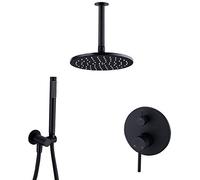 LYFHJD Système de Douche whltyh Broty Plafond Mélangeur monté Boucheur Robinet de Douche Multifonction Double poignée de Douche Set avec Une tête de Douche de Pluie Ronde Felle à Main 10 Pouces