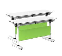 LYFHYSDSP Lot de 2 Tables Pliables Conférence Formation, Gain de Place, Structure Modulaire Charge 220 kg, Roues 360° Silencieuses Verrouillables Bureau Salle de reen,140x50cm/55x20in)
