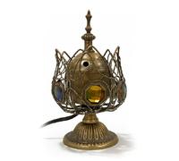 LYFJOY Brûleur d'encens électrique en métal de style arabe du Moyen-Orient | Encensoir traditionnel de table pour l'aromathérapie, le parfum d'intérieur, le yoga, le spa, la décoration de bureau (gris