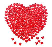LYFJXX Lot de 200 Cristaux Roses en Acrylique en Forme de cœur réutilisables pour décoration de Table, Accessoires de Photographie, Remplissage de Vase (22 mm en Forme de cœur Rouge)