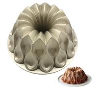 LYFJXX Moule à gâteau Charlotte en aluminium - Accessoires de cuisine - Décoration de Noël, mariage, famille - Moule à gâteau Charlotte 3D (forme de couronne)