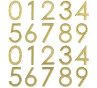 lyfLux Lot de 20 autocollants dorés étanches pour boîte aux lettres de 0 à 9 pour appartement, hôtel, bureau, projets de décoration (5 cm)