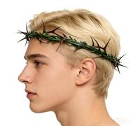 LYFOOHEART Couronne de ronces portable grandeur nature de 20,3 cm de diamètre, décoration pour la maison et l’église pendant le Carême, ornement d’arbre de Noël pour costumes, couronne de ronces