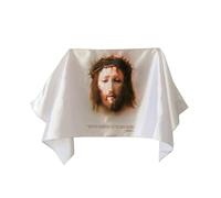 LYFOOHEART Le voile de Sainte Véronique pour jeu d'église - 10 x 4 cm - Visage sacré de Jésus le Saint - Taille réelle - Pour un usage quotidien - Décoration pour le carême de Pâques et la semaine