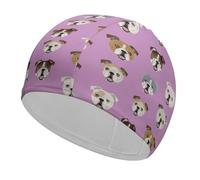 Lyfthologen Bonnet de bain amusant Bulldog anglais pour cheveux longs et courts