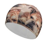 Lyfthologen Bonnet de bain bulldog anglais pour cheveux longs et courts