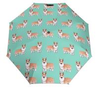 Lyfthologen E7e30e511f1088d2ae7f60a3068632af Parapluie de voyage à ouverture et fermeture automatiques pour coupe-vent et imperméable, Cute Corgi Pet and Milk Tea, One size